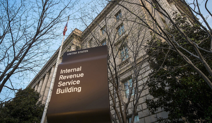 This photo shows the Internal Revenue Service headquarters building in Washington.