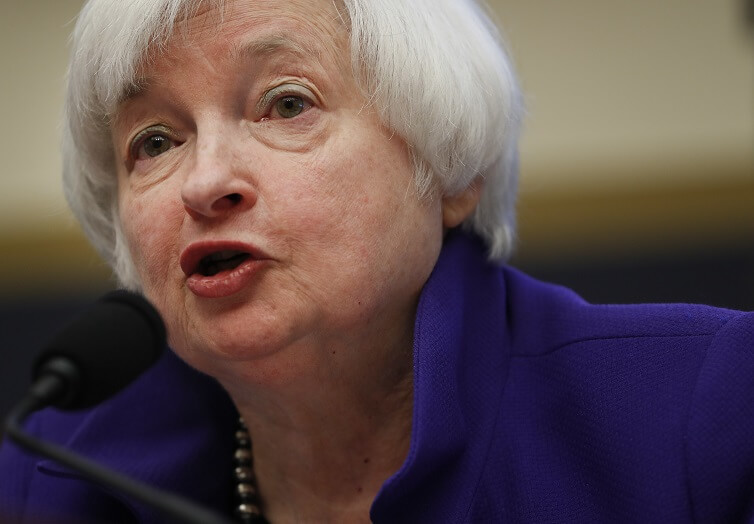 Federal Reserve Board Chair Janet Yellen testifies on Capitol Hill in Washington before the House Financial Services Committee. 