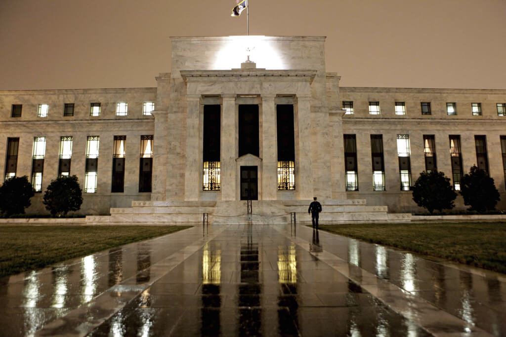 The Federal Reserve Building is seen on Constitution Avenue in Washington, March 2009.