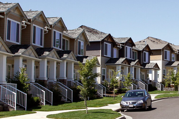 Townhouses for sale in Beaverton, Oregon.