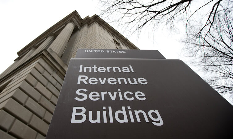The Internal Revenue Service building at the Federal Triangle complex in Washington.