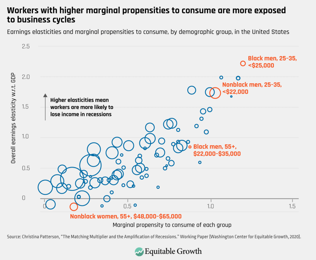 Earnings elasticities and marginal propensities to consume, by demographic group, in the United States