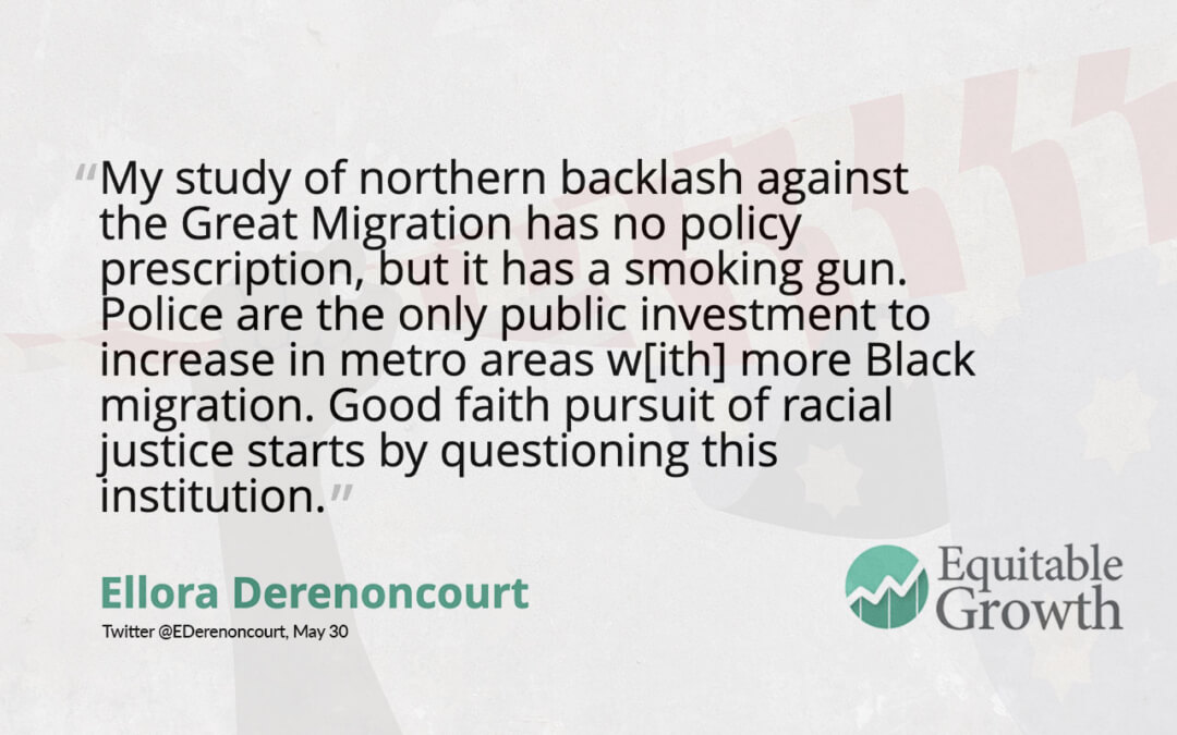 Quote from Ellora Derenoncourt on Black migration and policing