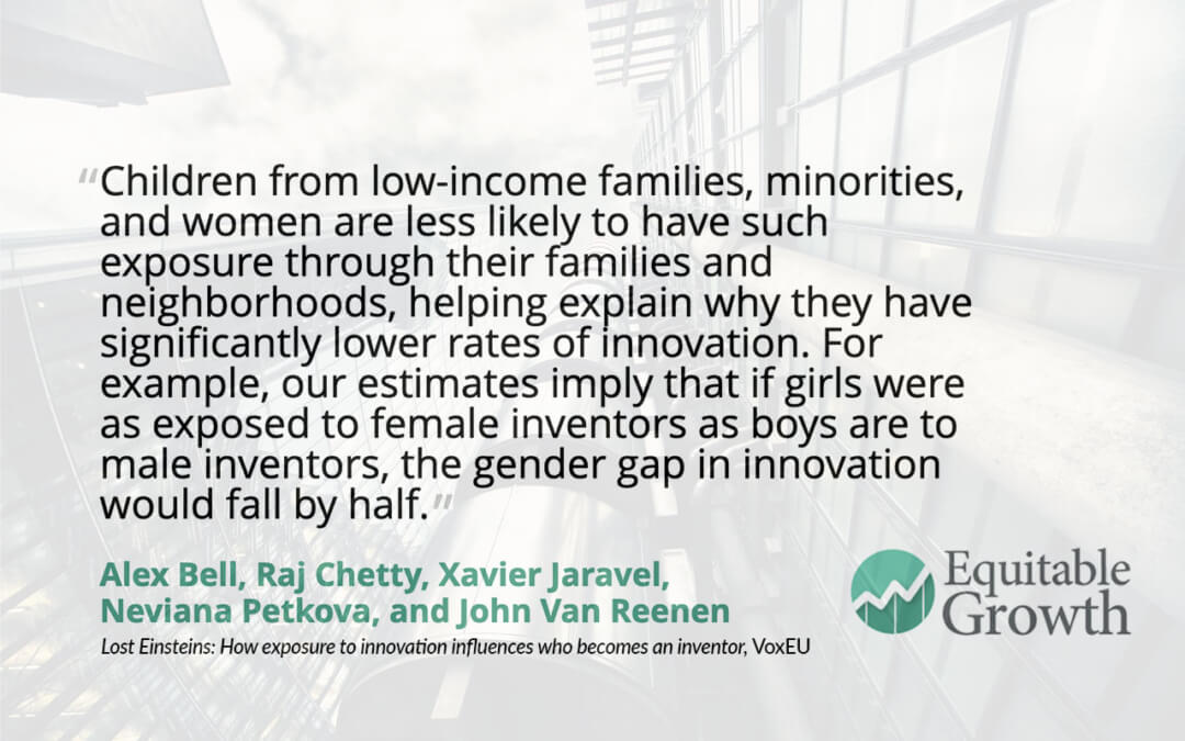 Quote from John Van Reenen and co-authors on the gender gap in innovation