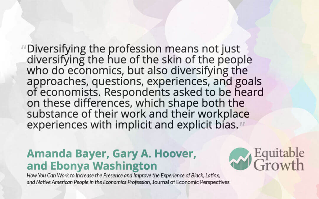 Quote from Amanda Bayer, Gary Hoover, and Ebonya Washington on diversifying the economics profession