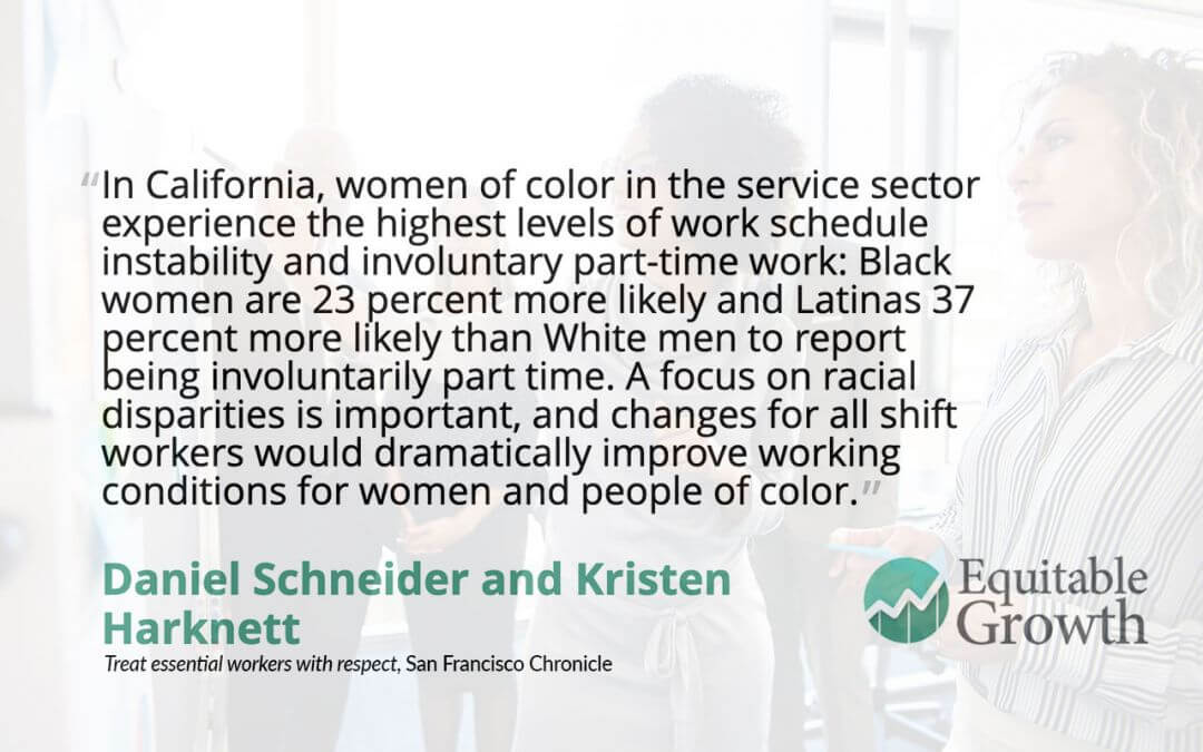 Quote from Daniel Schneider and Kristen Harknett on shift workers and racial disparities