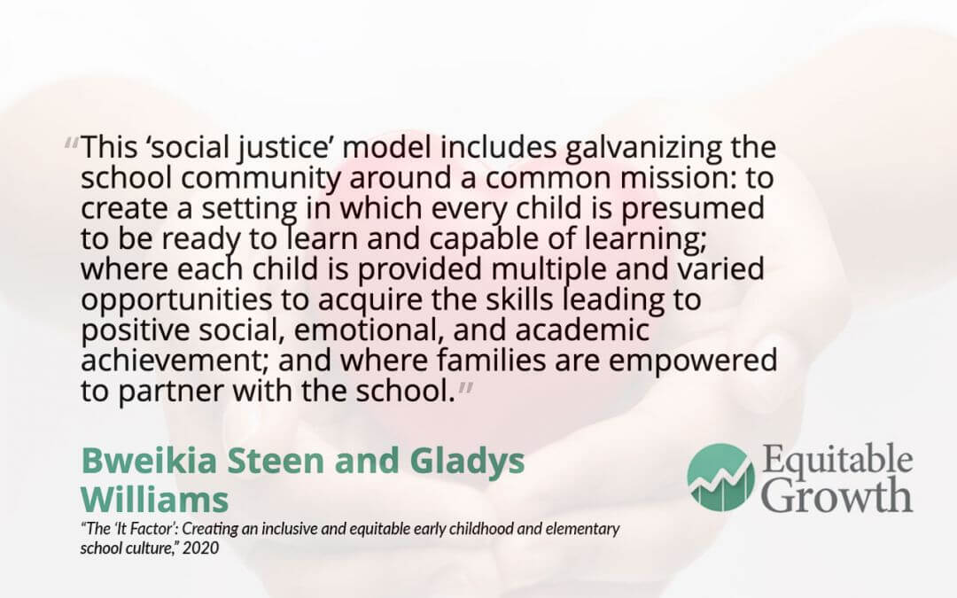 Quote from Bweikia Steen and co-author on inclusive and equitable early childhood schools