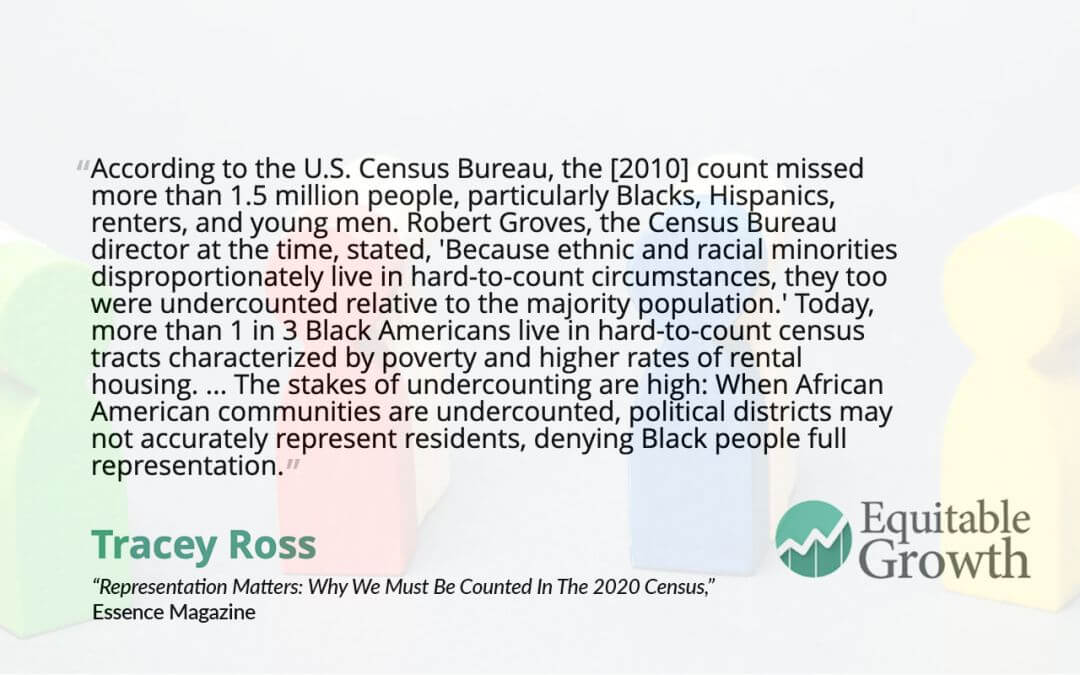 Quote from Tracey Ross on undercounting minority groups in the U.S. census