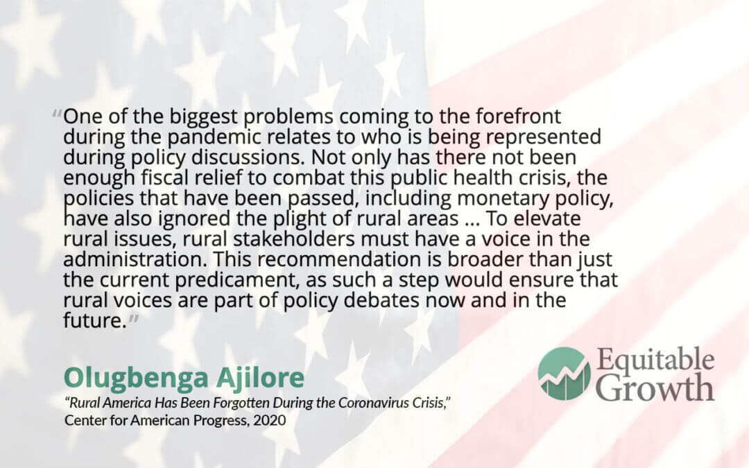 Quote from Olugbenga Ajilore on rural America being left behind in policy discussions