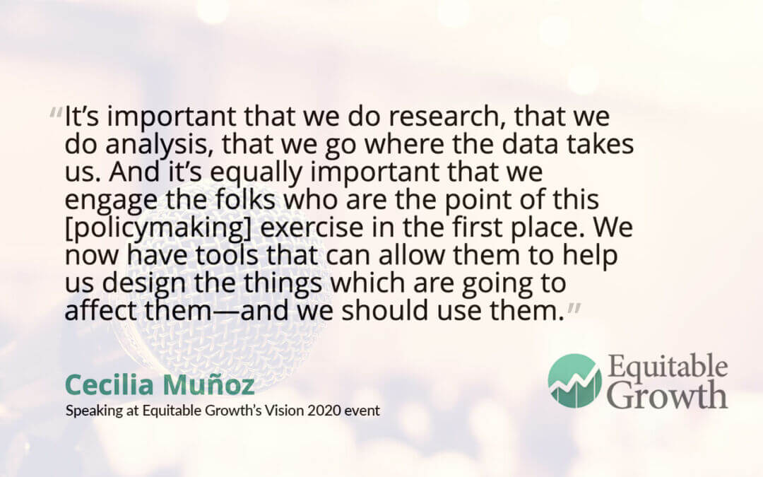 Quote from Cecilia Munoz on policymaking with input from target communities