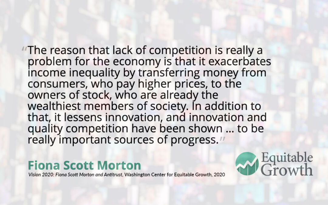 Quote from Fiona Scott Morton on the lack of competition as a problem for the economy