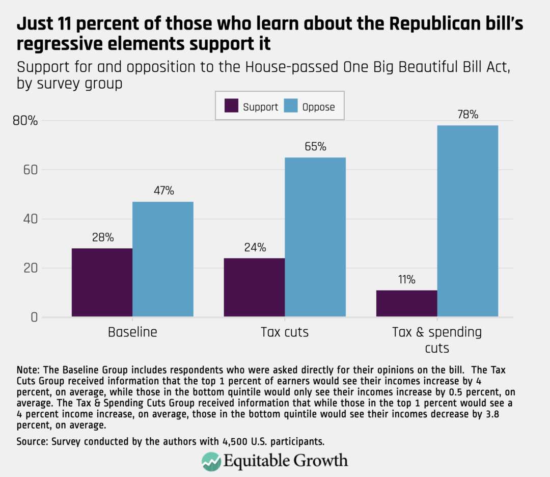 Support for and opposition to the House-passed One Big Beautiful Bill Act, by survey group